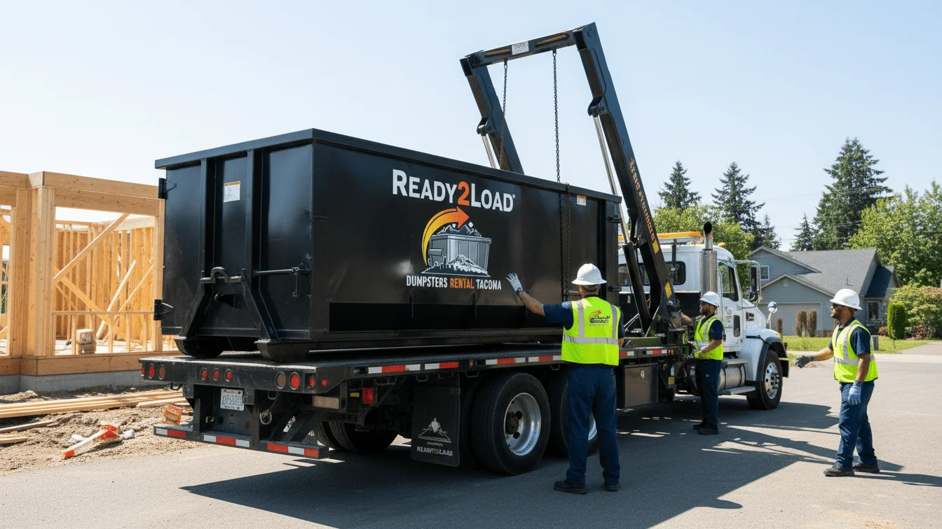 ready2load dumpsters on the truck